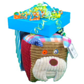 Stuffed Animal Gift Box Dog Blue