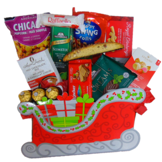 Christmas Gourmet Food Gift Basket Sleigh