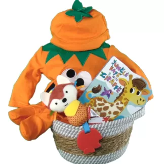 Baby Halloween gift basket for newborn.